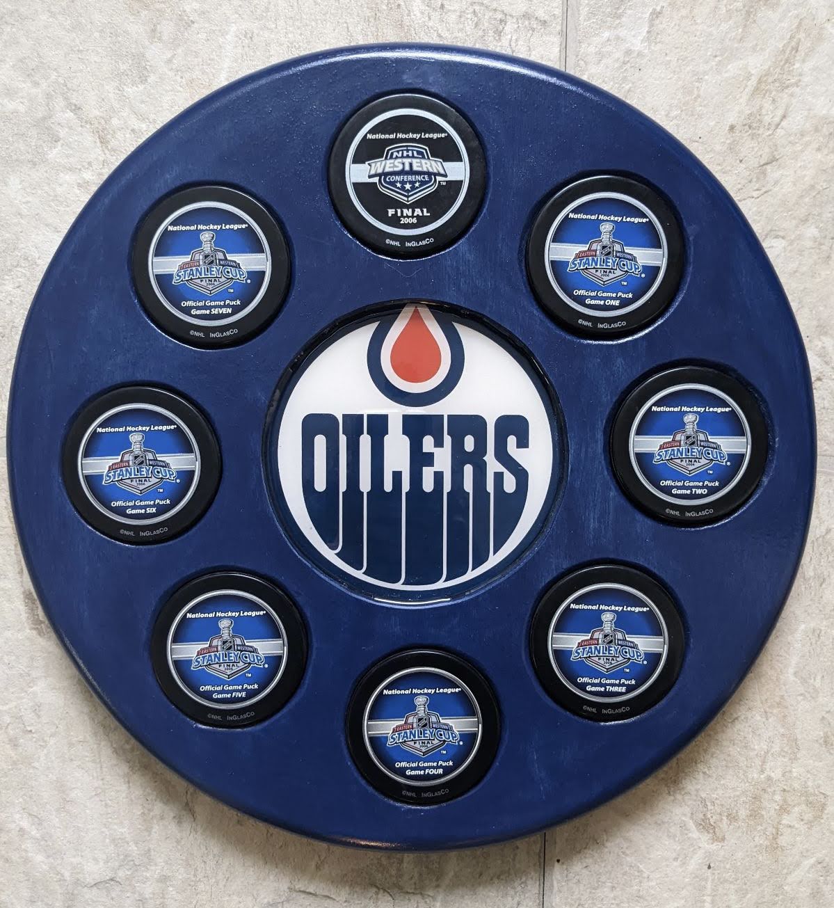 Oilers Puck Display